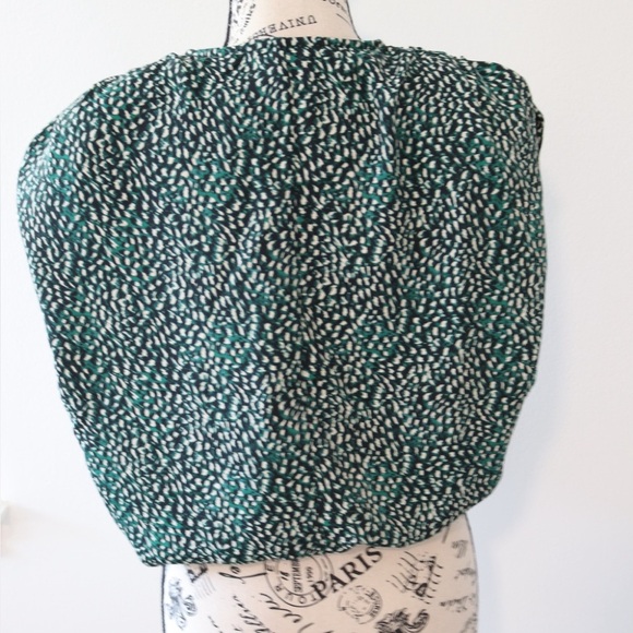 Express Crop Blouse Green Black Wrap Size Small - Picture 2 of 5